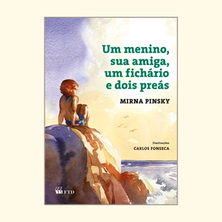 Um menino, sua amiga, um fichário e dois preás