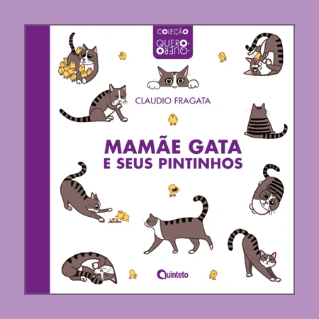 Mamãe gata e seus pintinhos